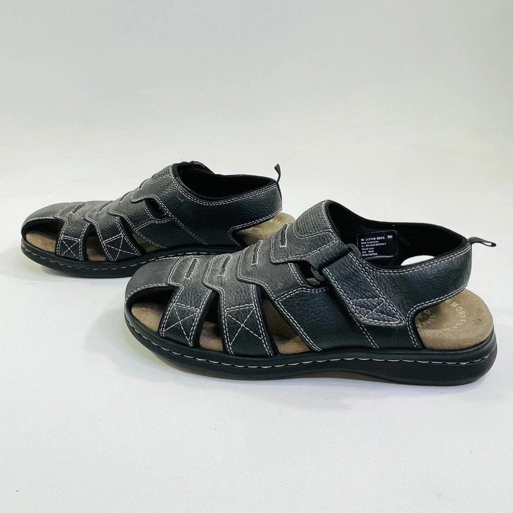 Dockers Men 9M Fisherman Sandals Black Memory Foam 90-21374 Outdoor Casual Shoes